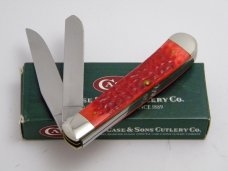 Case XX USA 2001 6254 Dark Red Bone Christmas Trapper Knife in Box Case XX USA 2001 6254 Dark Red Bone Christmas Trapper Knife in Box