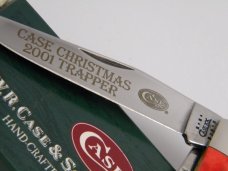 Case XX USA 2001 6254 Dark Red Bone Christmas Trapper Knife in Box Case XX USA 2001 6254 Dark Red Bone Christmas Trapper Knife in Box
