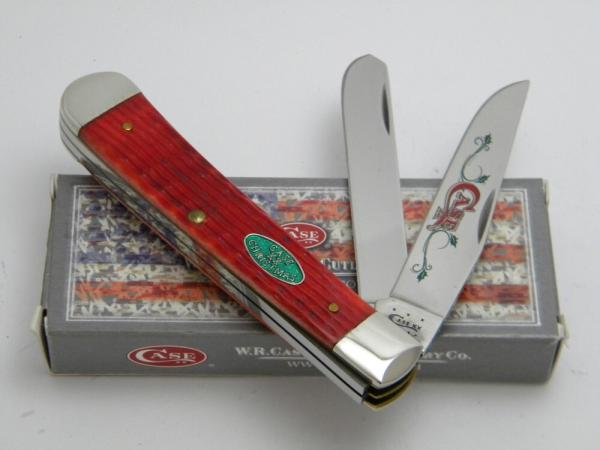 Case XX USA 2012 6254 Red Bone Christmas Trapper Knife in Box Case XX USA 2012 6254 Red Bone Christmas Trapper Knife in Box