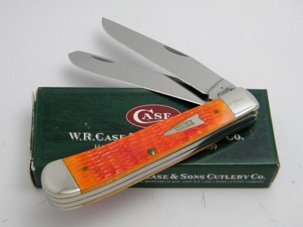 Case XX USA 2007 6254 Tangerine Bone Trapper Knife in Box Case XX USA 2007 6254 Tangerine Bone Trapper Knife in Box