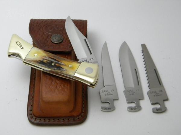 Case XX USA Stag 1999 Changer Lockback Knife New Pouch Case XX USA Stag 1999 Changer Lockback Knife New Pouch