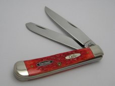 Case XX USA 9 Dot 6254 Sears Roebuck Red Bone Trapper Knife in Tin