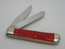 Case XX USA 9 Dot 6254 Sears Roebuck Red Bone Trapper Knife in Tin