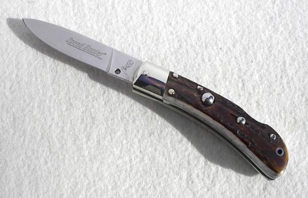 NEW OLD STOCK CLASSIC GENUINE STAG ITALIAN AKC AUTO SPEED HUNTER NICKEL SILVER BOLSTERS