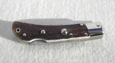 NEW OLD STOCK CLASSIC GENUINE STAG ITALIAN AKC AUTO SPEED HUNTER NICKEL SILVER BOLSTERS