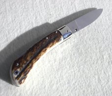 NOS CLASSIC GENUINE STAG ITALIAN AKC AUTO SPEED HUNTER NICKEL SILVER BOLSTERS - HAS HAIR TRIGGER