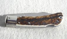 NOS CLASSIC GENUINE STAG ITALIAN AKC AUTO SPEED HUNTER NICKEL SILVER BOLSTERS - HAS HAIR TRIGGER
