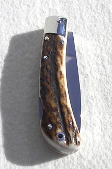 NOS CLASSIC GENUINE STAG ITALIAN AKC AUTO SPEED HUNTER NICKEL SILVER BOLSTERS - HAS HAIR TRIGGER