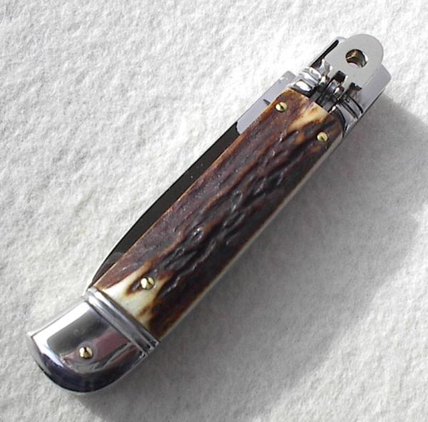 AKC 8" CLASSIC ITALIAN VINTAGE INDIA STAG LEVER LOCK 