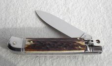 AKC 8" CLASSIC ITALIAN VINTAGE INDIA STAG LEVER LOCK 