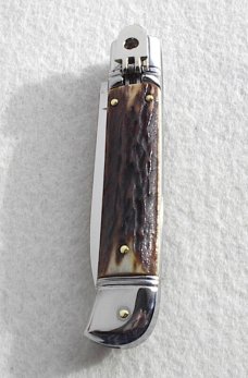 AKC 8" CLASSIC ITALIAN VINTAGE INDIA STAG LEVER LOCK 