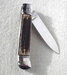 AKC 8" CLASSIC ITALIAN VINTAGE INDIA STAG LEVER LOCK 