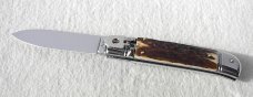 AKC 8" CLASSIC ITALIAN VINTAGE INDIA STAG LEVER LOCK 