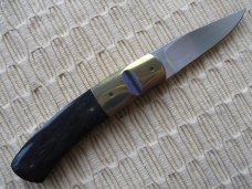 STAN FUJISAKA - GOLD & PURPLE GENTLEMAN'S LINER LOCK FOLDER STAN FUJISAKA - GOLD & PURPLE GENTLEMAN'S LINER LOCK FOLDER