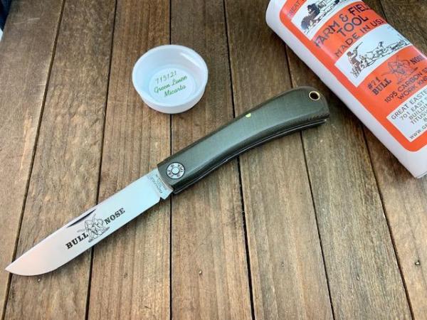 Great Eastern Cutlery Bull Nose 71 Sodbuster Green Linen Micarta Great Eastern Cutlery Bull Nose 71 Sodbuster Green Linen Micarta