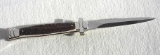 NOS A.G.A. CAMPOLIN 11" MALTESE GENUINE STAG STILETTO NICKEL SILVER BOLSTERS - W/ LEATHER POUCH