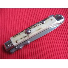 Italian MEDICI Style Stag Swing Guard STILETTO Switchblade Italian MEDICI Style Stag Swing Guard STILETTO Switchblade