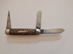 Early 1900's Jack Knife Ben Chicago Stock Yards Cattle Stockman Pocket Knife w/ Punch