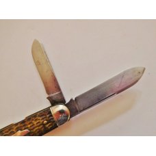 Early 1900's Jack Knife Ben Chicago Stock Yards Cattle Stockman Pocket Knife w/ Punch