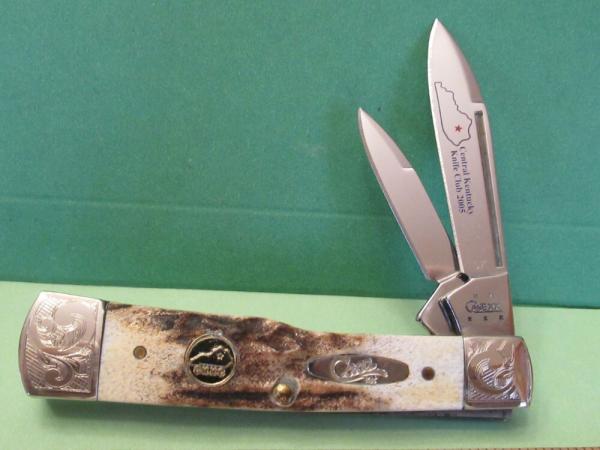 Case 2005 Scroll Bolster Stag Gunstock Pattern # 52130 SS Central Kentucky Club Case 2005 Scroll Bolster Stag Gunstock Pattern # 52130 SS Central Kentucky Club