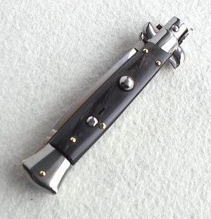 NEW FRANK BELTRAME 9" GENUINE DARK HORN ITALIAN STILETTO