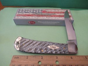 Case XX 2019 White & Black Carbon Fiber Weave Smooth Back Pocket # TB101546 SS