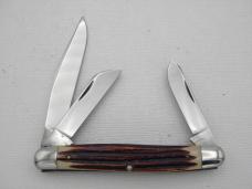Queen Cutlery #9 Serpentine Stockman Burnt Orange imitation Winterbottom bone: 4” closed, circa 196 Queen Cutlery #9 Serpentine Stockman Burnt Orange imitation Winterbottom bone: 4” closed, circa 196