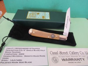 Canal Street Half Moon Trapper Oiled Rams Horn Item # 1196322-NKM910