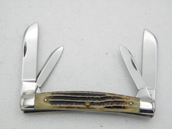 Queen Cutlery Co. #33 Congress in Winterbottom Bone: 3 1/2” closed; 1954 – 1957 Queen Cutlery Co. #33 Congress in Winterbottom Bone: 3 1/2” closed; 1954 – 1957
