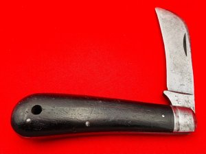 Vintage NEW YORK KNIFE CO Model No.142 Hawkbill Pruner Folding Pocket Knife Redwood c.1856-1931
