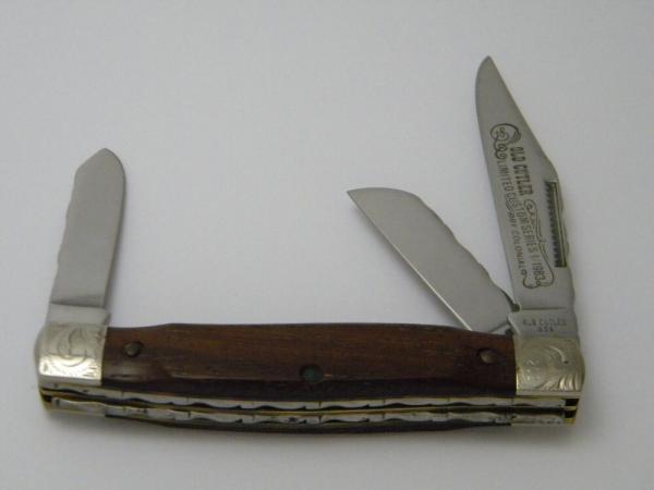 Old Cutler USA Limited Custom Series by Colonial 1 of 1983 Wood Fancy Stockman Knife 