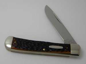 Western USA S-693 B Jigged Delrin Linerlock 1 Blade Trapper Knife