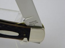 Western USA S-693 B Jigged Delrin Linerlock 1 Blade Trapper Knife