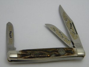 Robt Klaas Kissing Crane Solingen Germany Stag Limited Ed. 1990 NKCA Club Stockman Knife 