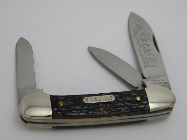 Rodgers Wostenholm England 1978 NKCA Club Knife Bone 3 Blade Canoe Rodgers Wostenholm England 1978 NKCA Club Knife Bone 3 Blade Canoe