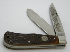 Camillus USA Bone NKCA  Jumbo Trapper Knife