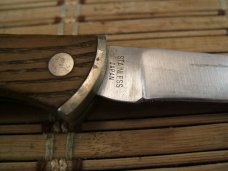 SHARP VINTAGE 1970'S JAPAN MADE "FOLD - N - LOCK LARGE LOCKBACK FISH FILET KNIFE WITH LEATHER SHEATH