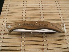 SHARP VINTAGE 1970'S JAPAN MADE "FOLD - N - LOCK LARGE LOCKBACK FISH FILET KNIFE WITH LEATHER SHEATH