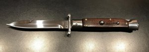 NEW - 9" Italian-Style Swing-Guard Stiletto with Snakewood Scales