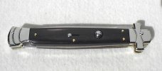 NOS A.G.A. CAMPOLIN 11" MALTESE AFRICAN EBONY WOOD STILETTO NICKEL SILVER BOLSTERS, LEATHER POUCH