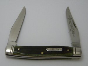 Heritage Schrade+ USA 1983 Everlasting Sharp 7801 Green Bone Muskrat Knife