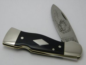 Western USA S-531 "B" Slick Black Westlock Lockback Knife 1978