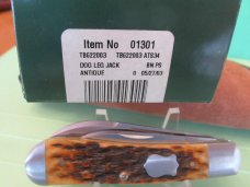 Case XX 2003Antique Bone Dog Leg Jack Tony Bose Pattern # TB622003 ATS-34 Case XX 2003Antique Bone Dog Leg Jack Tony Bose Pattern # TB622003 ATS-34