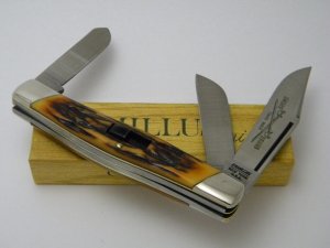 Camillus New York USA Sword Brand #88 Imitation Stag Lock Blade Stockman Knife in Box