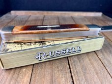 Russell Green River Works Trapper Sawcut Brown Bone Solingen Germany Russell Green River Works Trapper Sawcut Brown Bone Solingen Germany