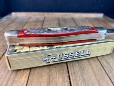 Russell Green River Works Stockman Red Pin Feather Jigged Bone Solingen Germany Russell Green River Works Stockman Red Pin Feather Jigged Bone Solingen Germany