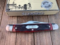 Russell Green River Works Stockman Red Pin Feather Jigged Bone Solingen Germany Russell Green River Works Stockman Red Pin Feather Jigged Bone Solingen Germany