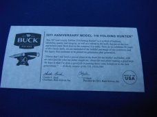 Buck Knife 110 Fifty Years Anniversary, Folding Hunter, Lock Blade NOS/NIB NEW OLD STOCK /NEW IN BOX Buck Knife 110 Fifty Years Anniversary, Folding Hunter, Lock Blade NOS/NIB NEW OLD STOCK /NEW IN BOX