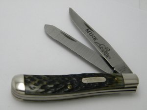 Parker-Frost USA 1978-4 (Schrade USA) Preferred Stock Series Green Bone Trapper Knife 