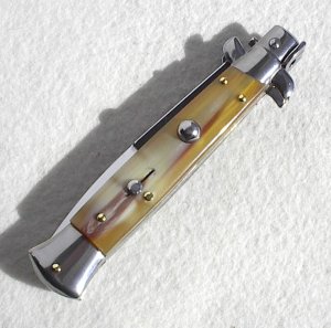 NEW FRANK BELTRAME 9" GENUINE FRENCH BOVINE HORN BAYONET BLADE ITALIAN STILETTO